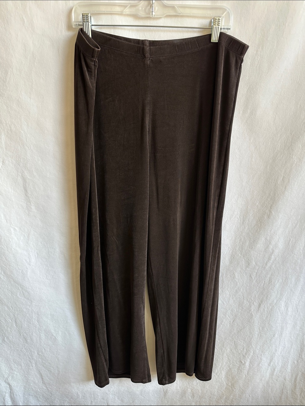 Chico’s Travelers deep brown wide leg trousers, size 3 (XL)